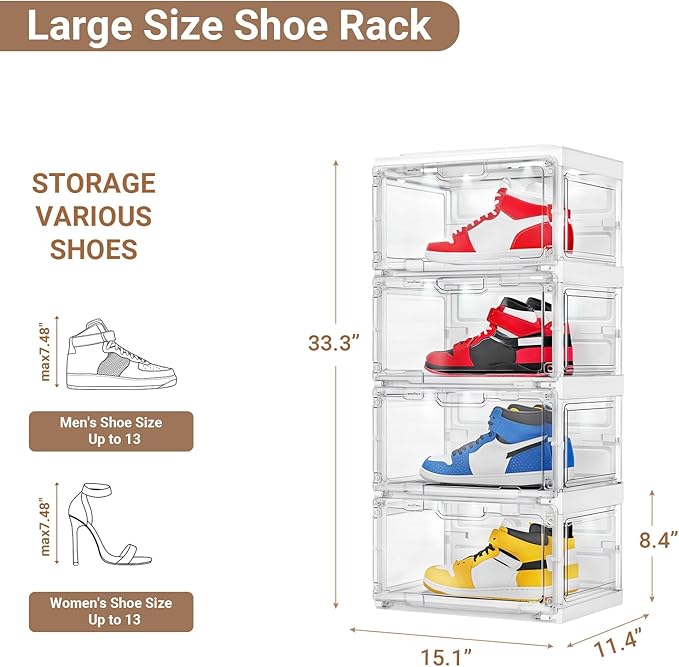 BROVIEW Led Shoe Boxes, Shoe Display Case - Image 3