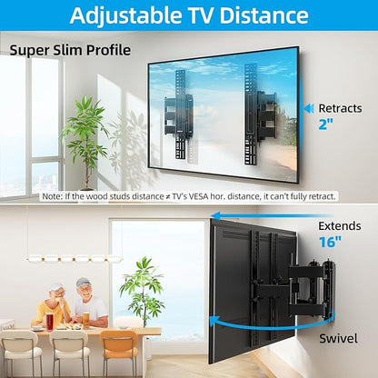 HOME VISION Heavy Duty Full Motion TV Wall Mount Bracket - Image 3