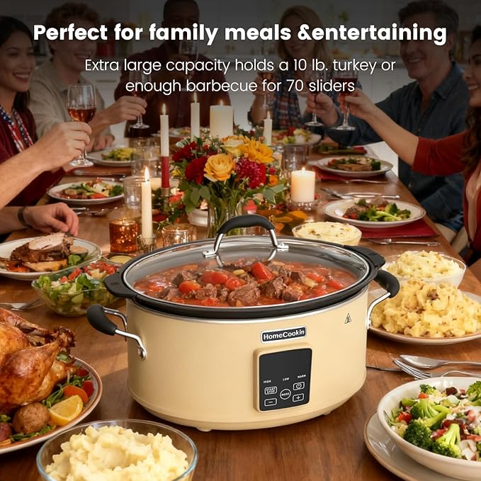 HOMECOOKIN Slow Cooker, Extra Large 10 Quart Digital Programmable Slow Cookers - Image 7