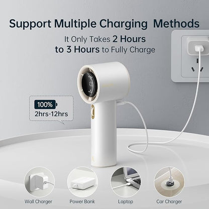 JISULIFE Portable Handheld Fan, Speed Adjustable Turbo Mini and 3600mAh Battery - Image 7
