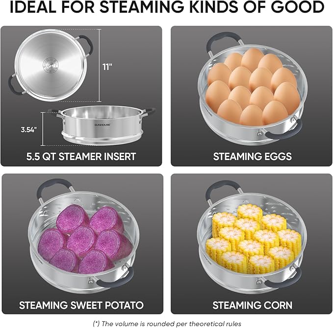 SUNHOUSE - 5.5 Quart Steamer Pots - Image 9