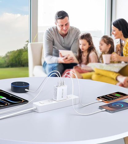 2Pack USB C Fast Charger Block, 60W 5-Port USB Wall Charger Brick, 2 USB A & 3 - Image 8