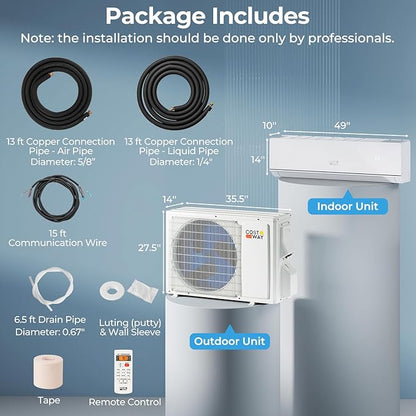 COSTWAY 24000 BTU Mini Split Air Conditioner & Heater, WiFi Enabled 25 SEER2 - Image 8