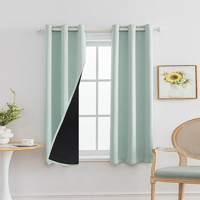 Anytime 100% Blackout Curtain 2 Panels Set, Thermal Insulated Window Drapes by Anytime