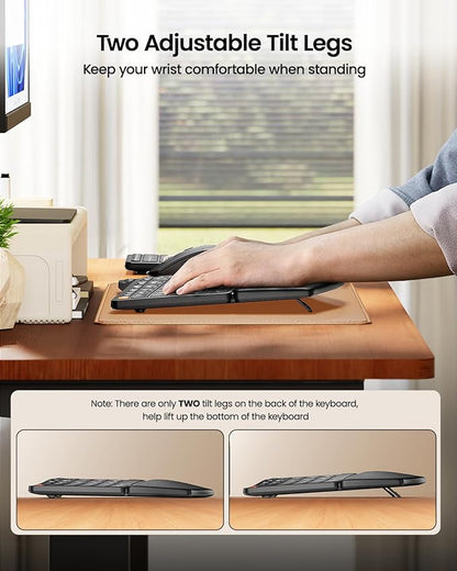 ProtoArc Ergonomic Keyboard Mouse, EKM04 2.4GHz USB Wireless Ergo Keyboard - Image 6