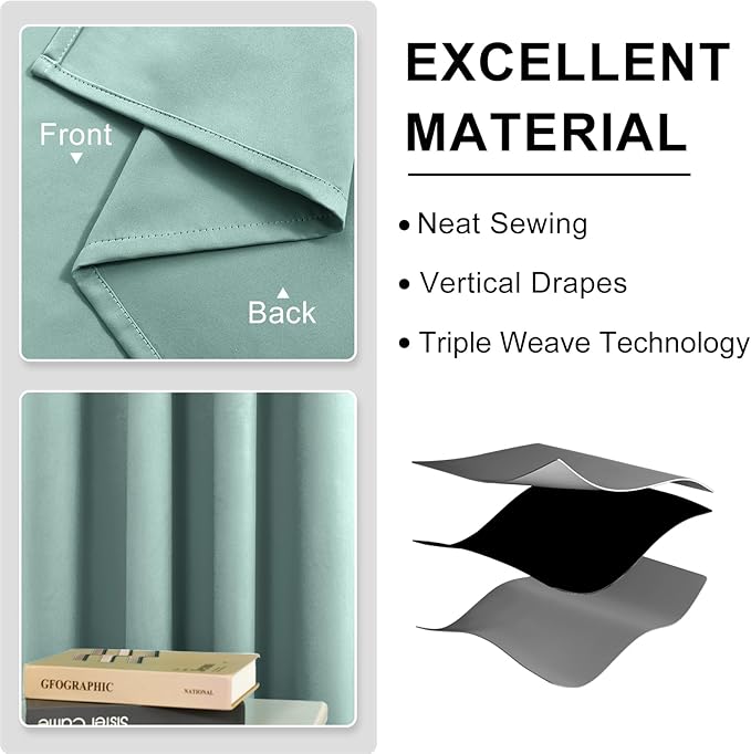 DWCN Blackout Curtains for Living Room, Room Drakening Drapes for Bedroom - Image 5