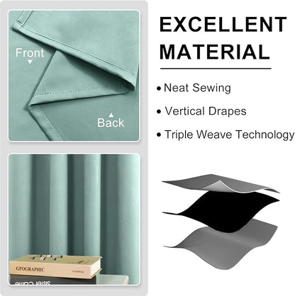 DWCN Blackout Curtains for Living Room, Room Drakening Drapes for Bedroom - Image 5