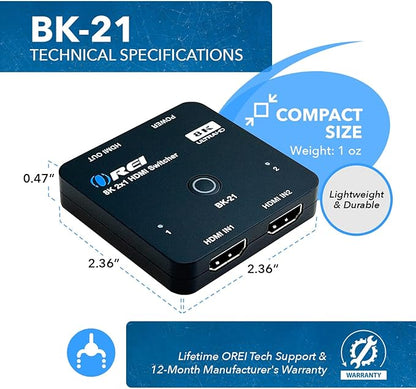 OREI 8K 2x1 HDMI Switch 4K@120hz - Image 6