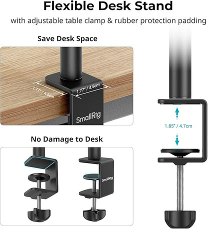 SMALLRIG Camera Desk Mount C Stand, Tabletop C Clamp - Image 5