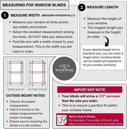 LOTUS & WINDOWARE Cordless Faux Wood Blinds, 51" Wide x 72" Long,Smooth,Light Gray, 2 Inch Horizontal Blinds – for Living Room, Bedroom, Interior Door Windows