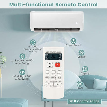 RELAX4LIFE Mini Split Ac/Heating System, 12000 BTU Ductless Mini Split Air - Image 3