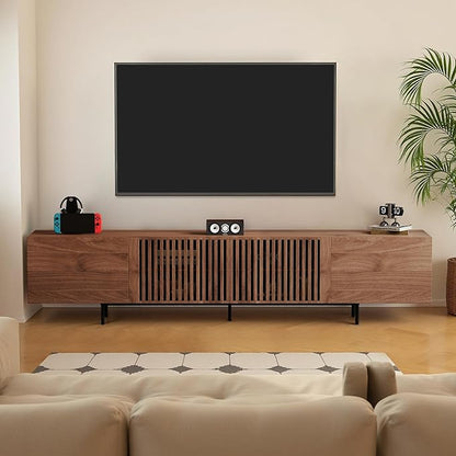 Pajiasen 94.48″ Mid Century Modern Walnut TV Stand - Image 3