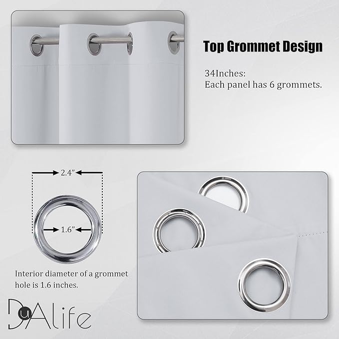 DUALIFE Grommet Doorway Closet Curtains - Image 3