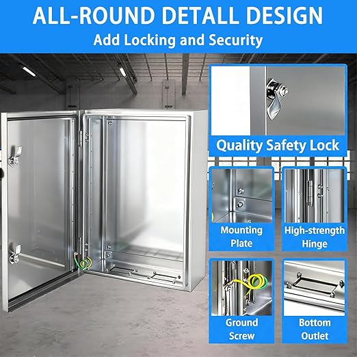 Electrical Enclosure 24x24x12, 304 Stainless Steel Enclosure IP66 Waterproof - Image 4