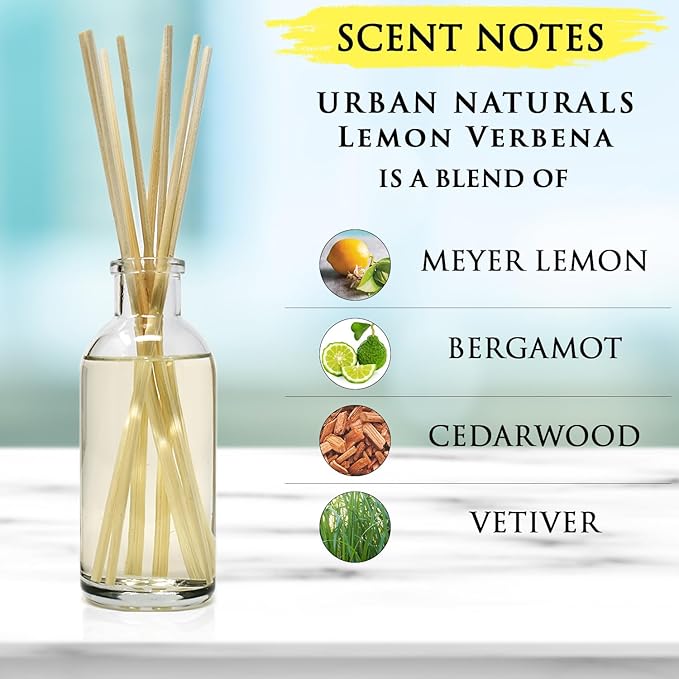 Urban Naturals Lemon Verbena Reed Diffuser Set - Image 4