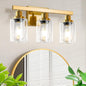 DIKAIDA 3 Light Gold Bathroom Light Fixtures, Bathroom Vanity Light Over Mirror by DIKAIDALights