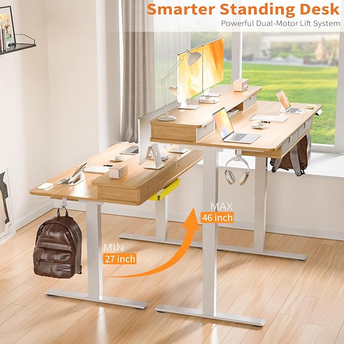 Electric Standing Desk, 63 * 30 Inches Adjustable Height - Image 4