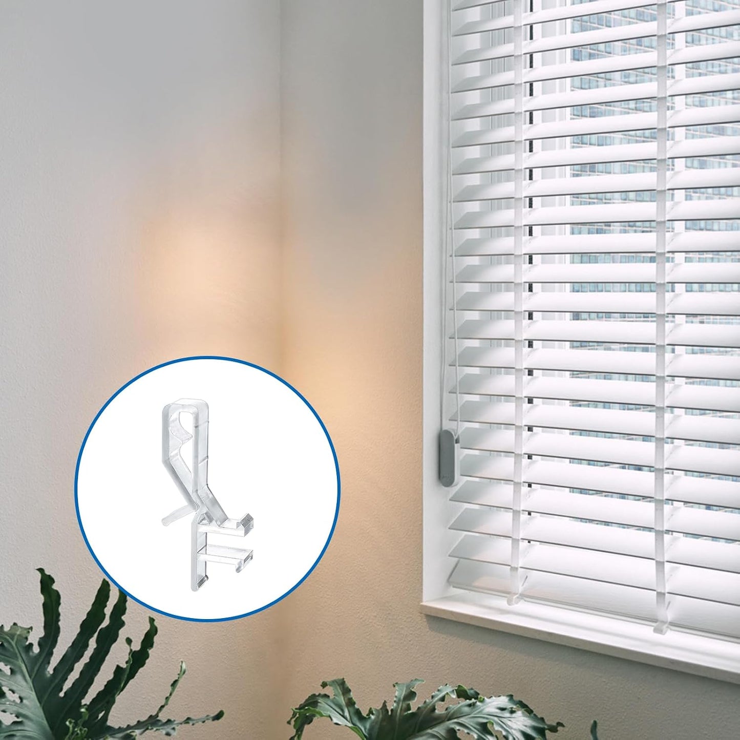 30 Pcs Hidden Channel Valance Clips 1-7/8 Inch Clear Plastic Blinds Clips for Valance, Replacement Clip with a Groove for Blinds Wood & Faux Wood Window Blinds