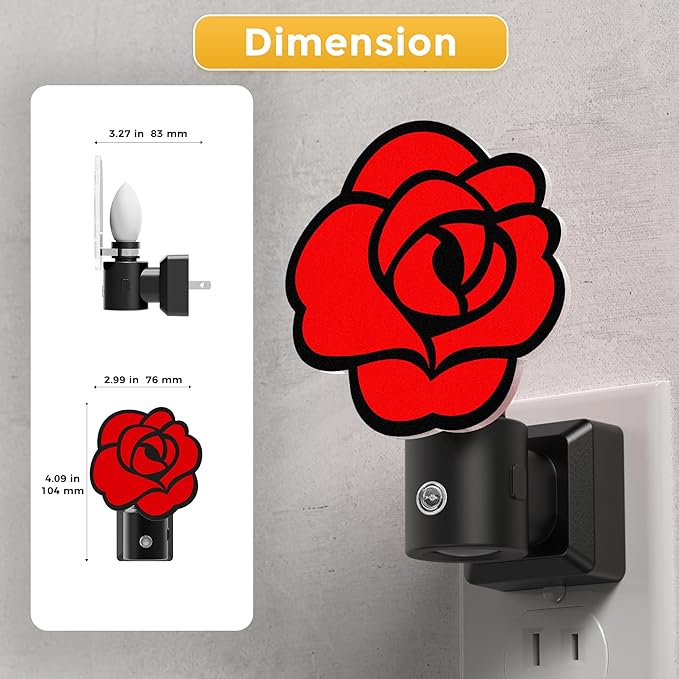 L LOHAS LED Night Lights Plug into Wall, Gothic Rose Night Light - Image 5