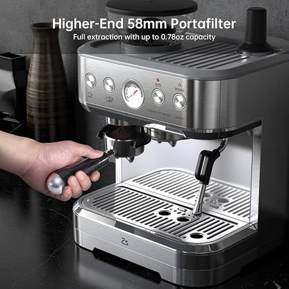 IDEALHOUSE Espresso Machine 3-in-1, Built-in Grinder and Milk Frother, - Image 6