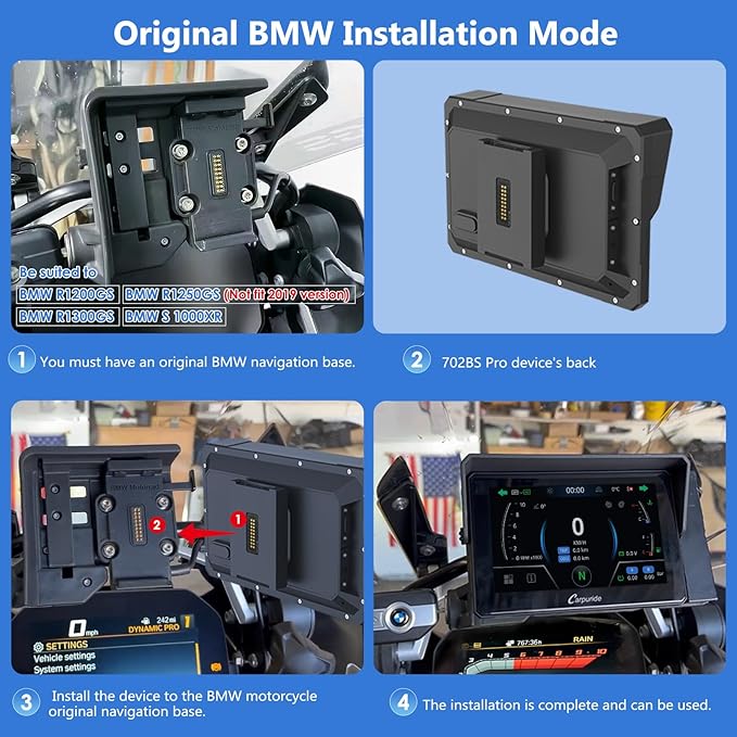CARPURIDE W702BS PRO for BMW Motorcycle CarPlay & Android Auto Dual Bluetooth - Image 5