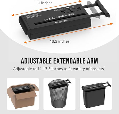 Small Paper Shredder for Home, 6 Sheet Strip Cut Paper Shredder Without Basket - Image 4