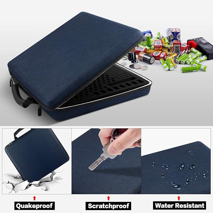 Comecase Extra Large Battery Organizer Storage Box, Garage Carrying Case Bag - Image 3
