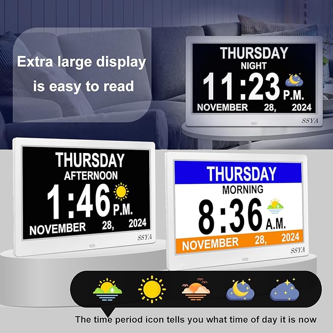 SSYA Dementia Clock for Seniors, Digital Clock - Image 2