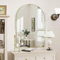 Rowjut Gold Arched Bathroom Mirror for Wall-36"X24" Wall Mirror for Living Room, Bedroom, Bathroom, Dressing Room Hanging Vanity Mirror for Wall Decoration