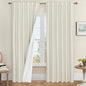 LAMIT Ivory 100% Blackout Linen Curtains, 84 Inch Linen Textured Living Room by LAMIT