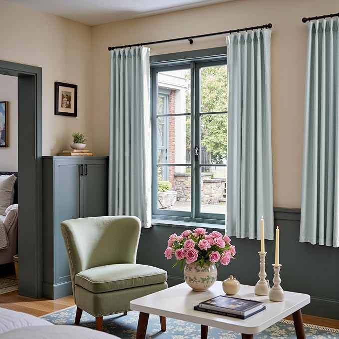 Lazzzy Velvet Blackout Curtains Thermal Insulated Room Window Drapes Super Soft - Image 6
