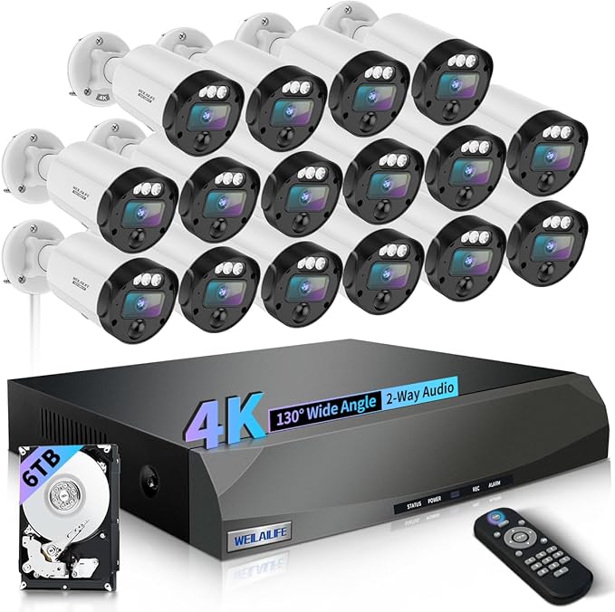 【2-Way Audio & 130° Ultra Wide-Angle】 4K 8MP Outdoor Wired Security Camera by WEILAILIFE