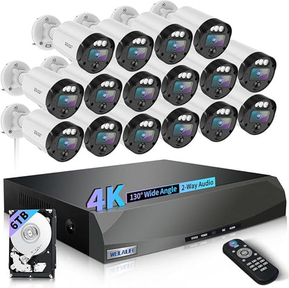 【2-Way Audio & 130° Ultra Wide-Angle】 4K 8MP Outdoor Wired Security Camera by WEILAILIFE