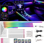 Acrylic Interior Car LED Strip Lights, Colorful 18-in-1 Car Ambient Lighting Kit by Unknown