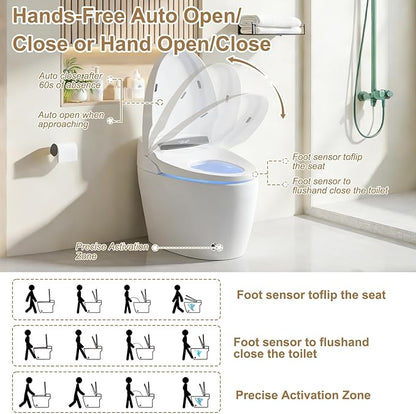 Smart Toilet Bidet with Auto Open Close, One Piece Bidet Toilet with Bidet - Image 2