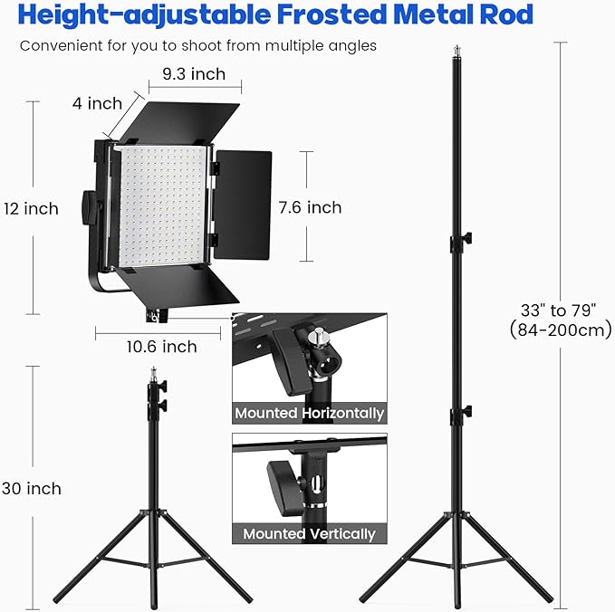 Photography Video Lighting Kit, Upgraded Bi-Color LED Video Studio Lights - Image 6