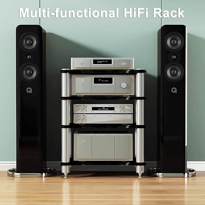 SQXLXDD 4-Tier AV Media Stand, Amplifier Rack Cabinet - Image 4