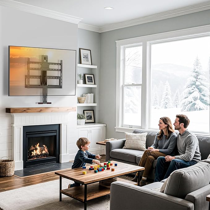 Pull Down TV Mount for Fireplace, Height Adjustable for Most 43-80 Inch TVs - Image 8