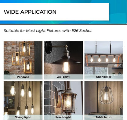 Hizashi Vintage LED Light Bulb Dimmable, 6W Equivalent 60W, Edison Bulbs 4000k - Image 6