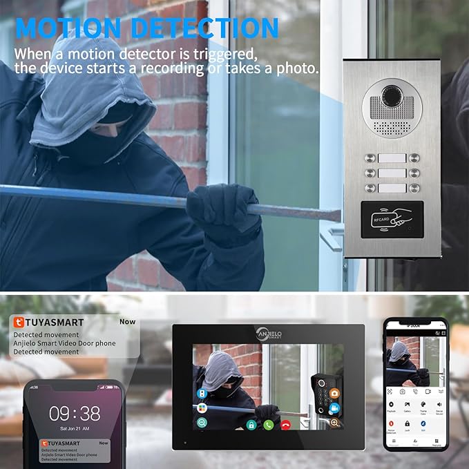 Wired Apartment Video Intercom System, 1080P HD Video Doorbell, Compatible - Image 6