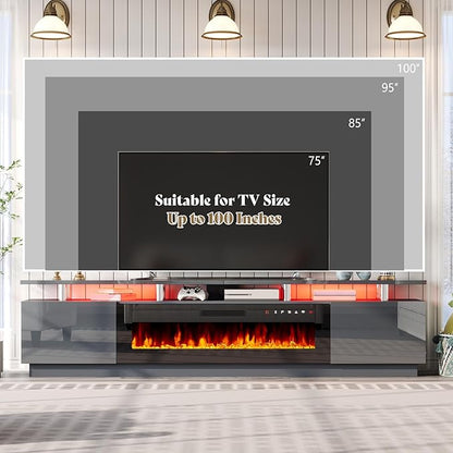 AMERLIFE 90" 2 Tier Fireplace TV Stand - Image 5
