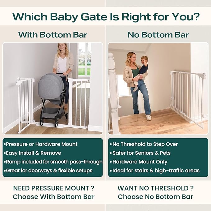 Cumbor 29.7-46" Baby Gate for Stairs, Toddler Safety Essentials for The House - Image 2