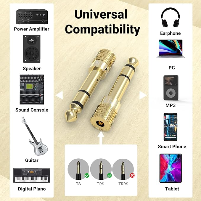 Cubilux 6.35mm to 3.5mm Audio Adapter - Image 4