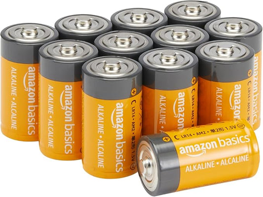 Amazon Basics 12-Pack C Cell Alkaline All-Purpose Batteries, 1.5 Volt, 5-Year by AmazonBasics