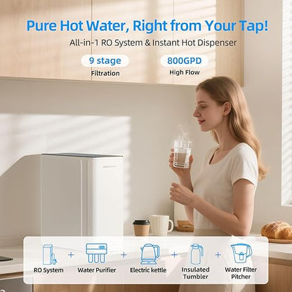 MIZUDO Smart WiFi 800GPD Tankless Reverse Osmosis System, 9 Stage Reverse - Image 2