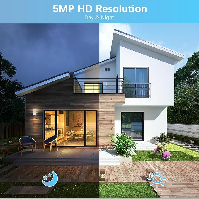 【2-Way Audio】 5MP Wired Security Camera System, Home Video Surveillance Systems - Image 6