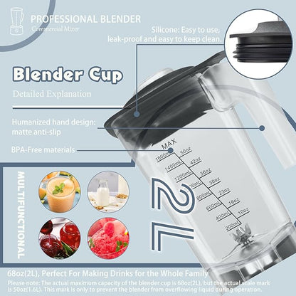 Professional Blenders for Kitchen 2200W High-Powered Blender for Smoothies - Image 3