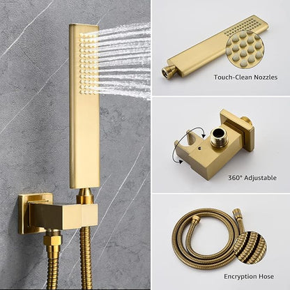 Iriber Brushed Gold Rain Shower System - Image 5