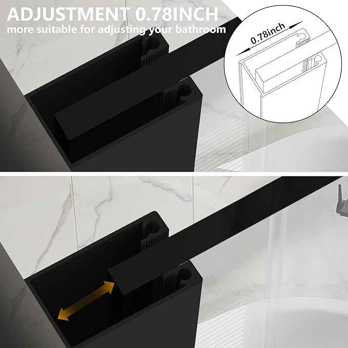 Bathroom Shower Door Screen, 34 in. W x 74 in. H Single Panel Frameless Shower - Image 2