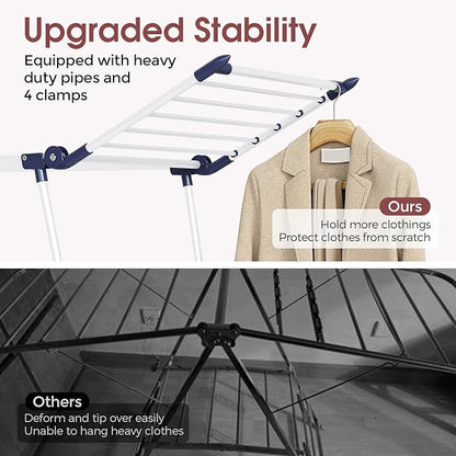 APEXCHASER Clothes Drying Rack Foldable, Large Drying Rack Clothing, Winged - Image 5